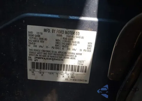 2019 Ford Edge Sel from USA, damaged, VIN 2FMPK4J93KBB45236